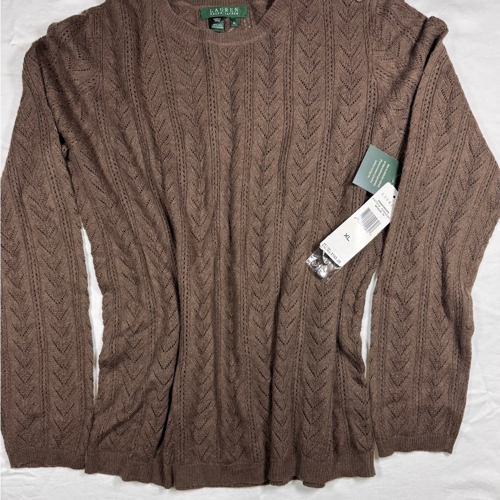 Ralph Lauren women’s silk & cashmere  Brown Crewneck Sweater